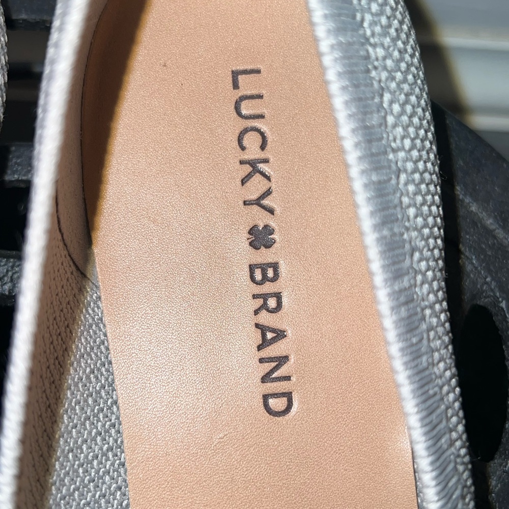 🤍🤍LUCKY BRAND LP ERIN BALLET FLAT KNIT STYLE LIGHT GRAY BRAND NEW BOHO C… - Picture 5 of 6